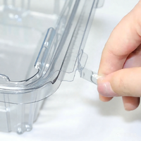 Conteneur alimentaire en plastique transparent jetable personnalisé anti-effraction avec couvercle pour gâteau, fruits secs, boîte
