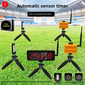 Temporizador Láser Digital Inalámbrico Portátil, Mini Postes de Velocidad para Pista de Atletismo, Patinaje sobre Ruedas y Motociclismo, Dorado - Product Image 2