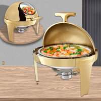 Goldfarben Edelstahl Runder 6-Liter Chafing Dish für Hotel und Restaurant