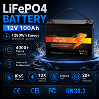 Avepower 12.8V 100Ah Batterie solaire 12V Batteries au lithium-ion 12V 100Ah Batterie LiFePO4