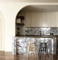 Nouvelle mosaïque en acier inoxydable de style chinois de luxe pour cuisine et mur de fond