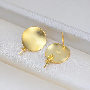 Boucles d'oreilles ovales en argent S925 avec jadeite, support pour cheveux en forme de pneu, boucles d'oreilles simples en perles, accessoires de bricolage, style religieux, vides - Product Image 3