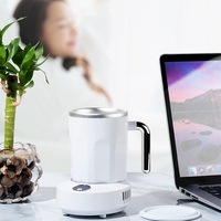 Mug mélangeur électrique thermique double OEM, mug auto-mélangeur, mug à café avec poignée, recharge USB, gobelet pour les voyages