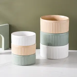 Bol pour animaux de compagnie en céramique à grain vertical avec cadre en bois, vente en gros - Product Image 4