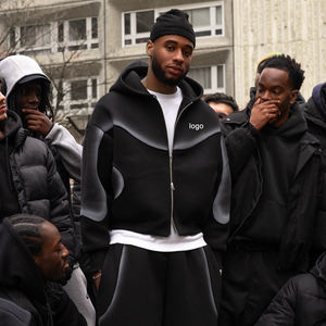 Ensemble Survêtement 2 Pièces Streetwear pour Hommes : Hoodies de <span class=keywords><strong>Jogging</strong></span> et Pantalons de Survêtement, Motif PP Spray, Idéal pour l'Extérieur - Product Image 2