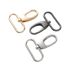 Factory Selling Golden Dog Collar Buckle Zinc Alloy Carabiner Bag Strap Hook Swivel Clsaps for Handbag Bag Strap Webbing