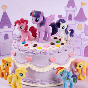 Set di Giocattoli in Plastica per Bambini con Sei Personaggi Principali: Twilight Sparkle, Rainbow Dash, Pinkie Pie, Fluttershy - Product Image 2