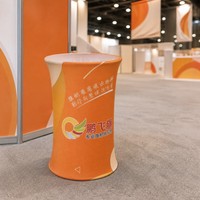 Table de présentation pliable personnalisée avec logo 2026, comptoir portable rond, stand promotionnel pour événements et salons professionnels
