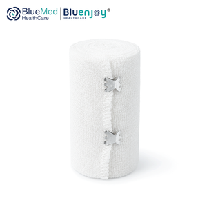 BLUENJOY Bande élastique médicale en spandex <span class=keywords><strong>blanc</strong></span> naturel, tissage uni, pour pansement des plaies - Product Image 1