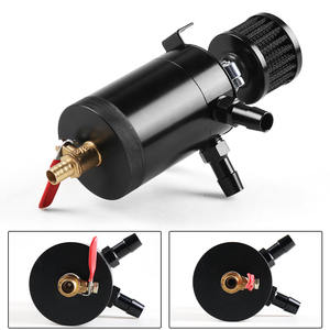 กระป๋องระบายอากาศอลูมิเนียมอัลลอยด์แบบสามรูสำหรับการดัดแปลงรถยนต์ พร้อมวาล์วกรองอากาศ กำจัดก๊าซเสียและกู้คืนน้ำมัน - Product Image 2