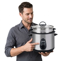 Autocuiseur Électrique Automatique SRC-180S 1,8L 700W avec Cuiseur Vapeur en Acier Inoxydable et Tasse à Mesurer pour Usage Domestique