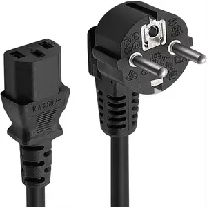 Enchufe EU CEE7/7 a IEC C13 Cable de alimentación de 6 pies con aprobaciones VDE ENEC Adecuado para usar como cable de alimentación de computadora de PC Europa