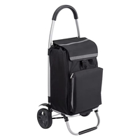 Chariot de courses pliable et compact à roulettes, en métal, avec poignée réglable, idéal pour la mode et les voyages