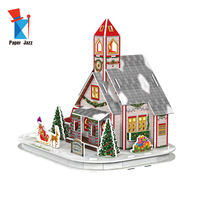 Puzzle 3D en papier de Noël sur le thème de l'église, jouet créatif et décoratif STEAM pour développer les compétences