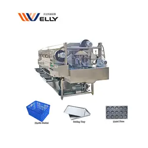 Fast Delivery Automatic Baking Drip Tray Plastic Crates Washing Trash Bin Plastic Box Plastic Tray Washer Bin Cleaning Machine