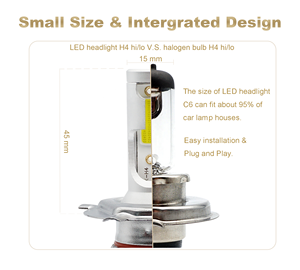 C6 siêu sáng COB LED xe đèn pha bóng đèn 72 Wát 7600lm tương thích H1 H3 H4 H7 H11 9005 9006 H13 9004 9007 6000K H1 H3 H4 H7 H11 - Product Image 6