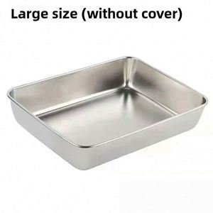 Set Rectangle Reusable Sustainable Food Safe Stainless Steel Food <b>Storage</b> Container Lids Lunch <b>Box</b> Snack Containers Leakproof - Product Image 2