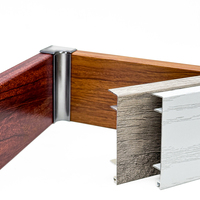 Plinthe en aluminium finition bois mat moderne, facile à nettoyer, pour hôtel, appartement, cuisine, chambre