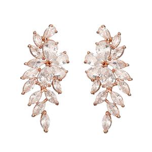 RAKOL EP2415 Boucles d'oreilles de luxe en zircon cubique 2025 plaqué or Bijoux Druzy - Product Image 1