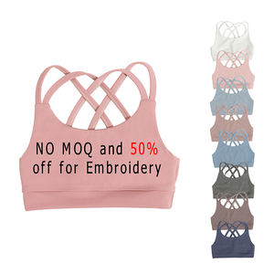 Top Sportivo Estivo per Bambine con Logo Personalizzato, Reggiseno Atletico Senza Maniche con Spalline Incrociate, Canotta Neutra per Yoga - Product Image 1