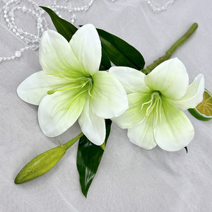 Lirios de <span class=keywords><strong>Hemerocallis</strong></span>, Flores Artificiales Hechas a Mano, Modernas, Impermeables, de Larga Duración, para el Día de la Madre, Pascua, Graduación, Boda - Product Image 6