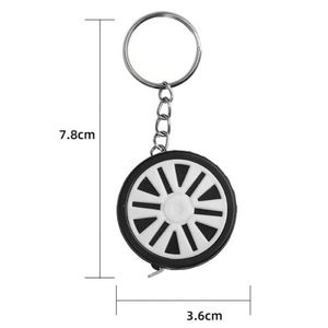 1m 3ft Tire Shaped <b>Mini</b> Tape Measure Keychain Retractable Carbon Steel Metal Ruler Portable Car Wheel Pocket Measuring Tool - Product Image 2