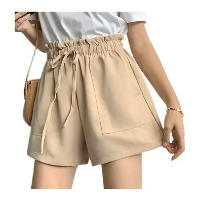 W5321 Hot Fashion Summer Short Pants Pockets Solid Color New Style Elastic High Waist Slim Outdoor Casual Women Girls Shorts