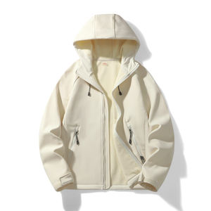 男女通用户外夹克防风防水软壳羊毛衬里连帽衫徒步旅行野营风衣外套 - Product Image 3