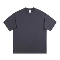 T-shirt surdimensionné en coton biologique 100% de haute qualité 300 g/m² Encolure petite Streetwear Logo personnalisé T-shirt surdimensionné de haute qualité M34