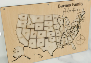 Photo Voyage <span class=keywords><strong>Carte</strong></span> USA Voyage Image Souvenir Personnalisé Famille Souvenir Cadeau pour Voyageurs 50 États Image Affichage Bois Mémoire <span class=keywords><strong>Carte</strong></span> - Product Image 3