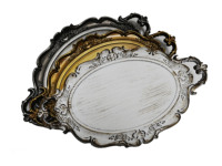 Assiette de Présentation Ovale en PP Doré Écologique, Motif Personnalisé pour Mariage, Fête, Rangement de Bonbons et Biscuits, Style Sud-Ouest – Vente en Gros