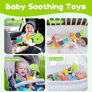 Juguetes Sensoriales Montessori para Bebés, Juguetes Musicales de Peluche de Animales, Juguetes de Oruga Suaves para Bebés, Tiempo Boca Abajo con Sonajero - Product Image 3