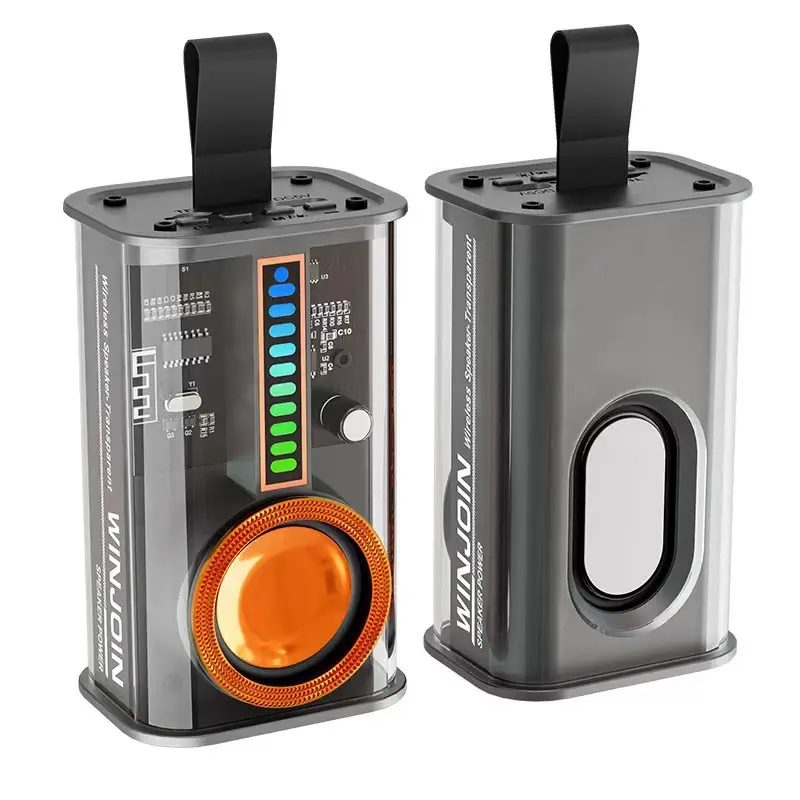 K07 Speaker Bluetooth Mini portabel TWS, Speaker Bluetooth Audio Mini Mecha transparan luar ruangan