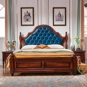 <span class=keywords><strong>Lit</strong></span> <span class=keywords><strong>double</strong></span> en bois massif de style américain avec tête de <span class=keywords><strong>lit</strong></span> capitonnée, ensemble de meubles confortables pour la chambre à coucher, décoration pour la maison, le salon et la chambre. - Product Image 6