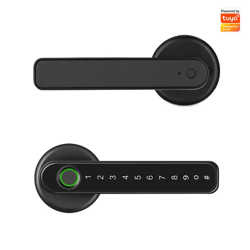 Home Wooden Door Fingerprint Lock Bedroom Bluetooth APP Remote Management Lock Office Smart Door Lock