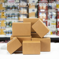 Boîtes d'expédition en carton ondulé Kraft, boîtes postales rigides recyclées pour la vente au détail avec finition gaufrée