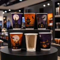 Gobelet à café en papier pour Halloween, prix de gros d'usine, impression personnalisée, gobelet à double paroi