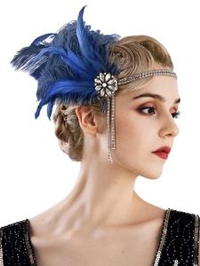 Nouveau femmes Vintage 1920s <span class=keywords><strong>Gatsby</strong></span> fête casque femmes clapet plume bandeau <span class=keywords><strong>cheveux</strong></span> accessoires - Product Image 4
