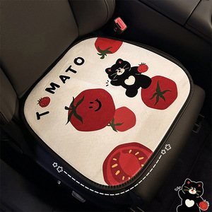 Housses de siège de voiture créatives sur le thème du chat, ensemble complet en peluche, universelles, pour sièges avant, coussin décoratif d'hiver - Product Image 3