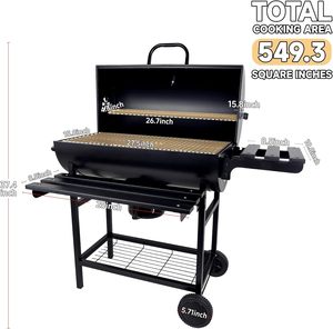 OEM/ODM Parrilla de Carbón de Acero Inoxidable Cromado de Lujo para Exteriores, Diseño Moderno, Recolector de Cenizas, Seguridad contra Llamas - Product Image 2