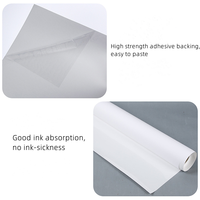 Amovible Auto-Adhésif Blanc Personnalisé Taille Couleur Imprimable Polyester Coton Papier Peint Jet D'encre Toile Rouleau Pour UV Latex