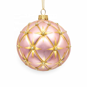 Adorno Navideño de Cristal con Diseño de Estrella a Rayas, Decoración para Árbol Soplada a Mano, Color Personalizado, Fábrica con Certificación BSCI, OEM, ODM - Product Image 2