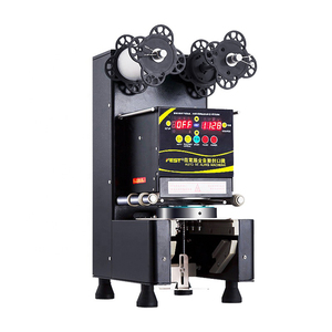 Machine de scellage de gobelets entièrement automatique multi-tension pour gobelets en plastique, papier, film, bubble tea, boba, lait, thé, jus et boissons - Product Image 1