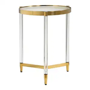 Clear acrylic gold side table Existential Gold End side Table acrylic end table