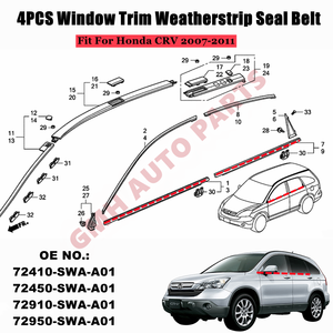 ซีลขอบกระจกหน้าต่างสำหรับ CR-V <span class=keywords><strong>CRV</strong></span> 07-11 ด้าน<span class=keywords><strong>หน้า</strong></span> ด้านหลัง ซ้าย ขวา ด้านคนขับ ด้านคนโดยสาร ขอบประตูด้านนอก - Product Image 2