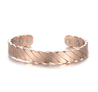 Bracelet énergétique chinois, bijoux de magnétothérapie, bracelets en acier inoxydable plaqué or pour hommes et femmes