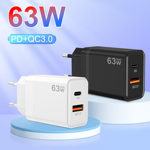 Ce FCC RoHS 63W Dual Port 2 trong 1 nhanh chóng PD QC3.0 gan sạc điện thoại sạc nhanh siêu sạc nhiều cắm điện thoại sạc - Product Image 5