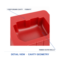 Boîte en plastique thermoformée pour l'organisation et la présentation de quincaillerie et fixations, emballage personnalisé, vente en gros
