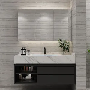 Luxury Design Villa Custom Quartz Vanity Counter Top Under Basins Bathroom Vanities Cabinet