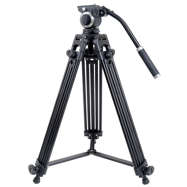 Professional Heavy Duty Video Tripod Kit-Aluminum Foldable Tripod with Fluid Video Head Waterproof & Shockproof